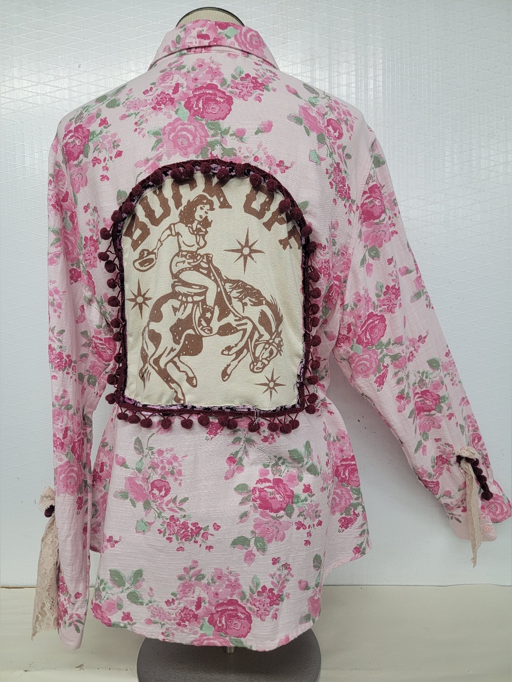 Boho Cowgirl Floral Shirt Shacket Jacket Upcycled